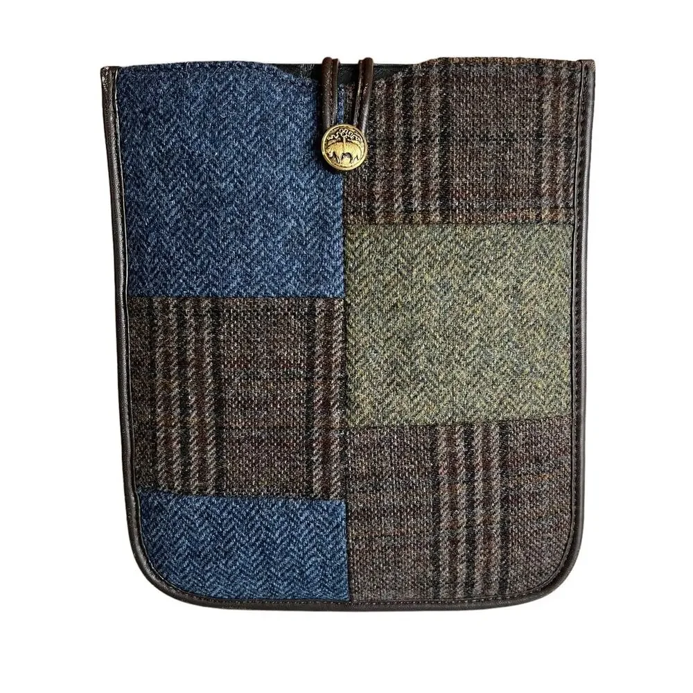 Brooks Brothers Patchwork Harris Tweed and Leather Tablet Holder